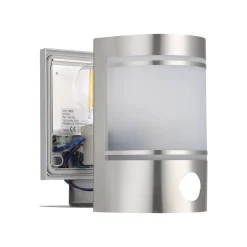 Udendørs væglampe Cerno, bevægelsessensor, stål