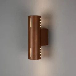 Udendørs væglampe Cuneo, rustfarvet, 25 cm, metal, op/ned