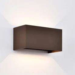 Udendørs væglampe Davos dobbelt, cprtem, dæmpbar aluminium