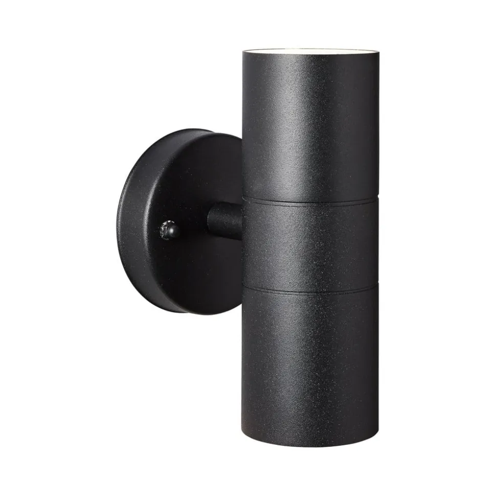 Udendørs væglampe Jandy up/down, sort, metal, glas, GU10