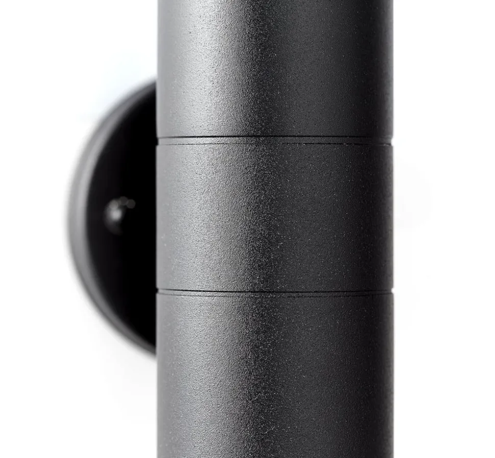 Udendørs væglampe Jandy up/down, sort, metal, glas, GU10