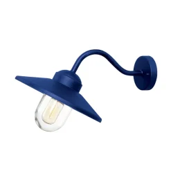 Udendørs væglampe Klampenborg, blå, lygte, stål