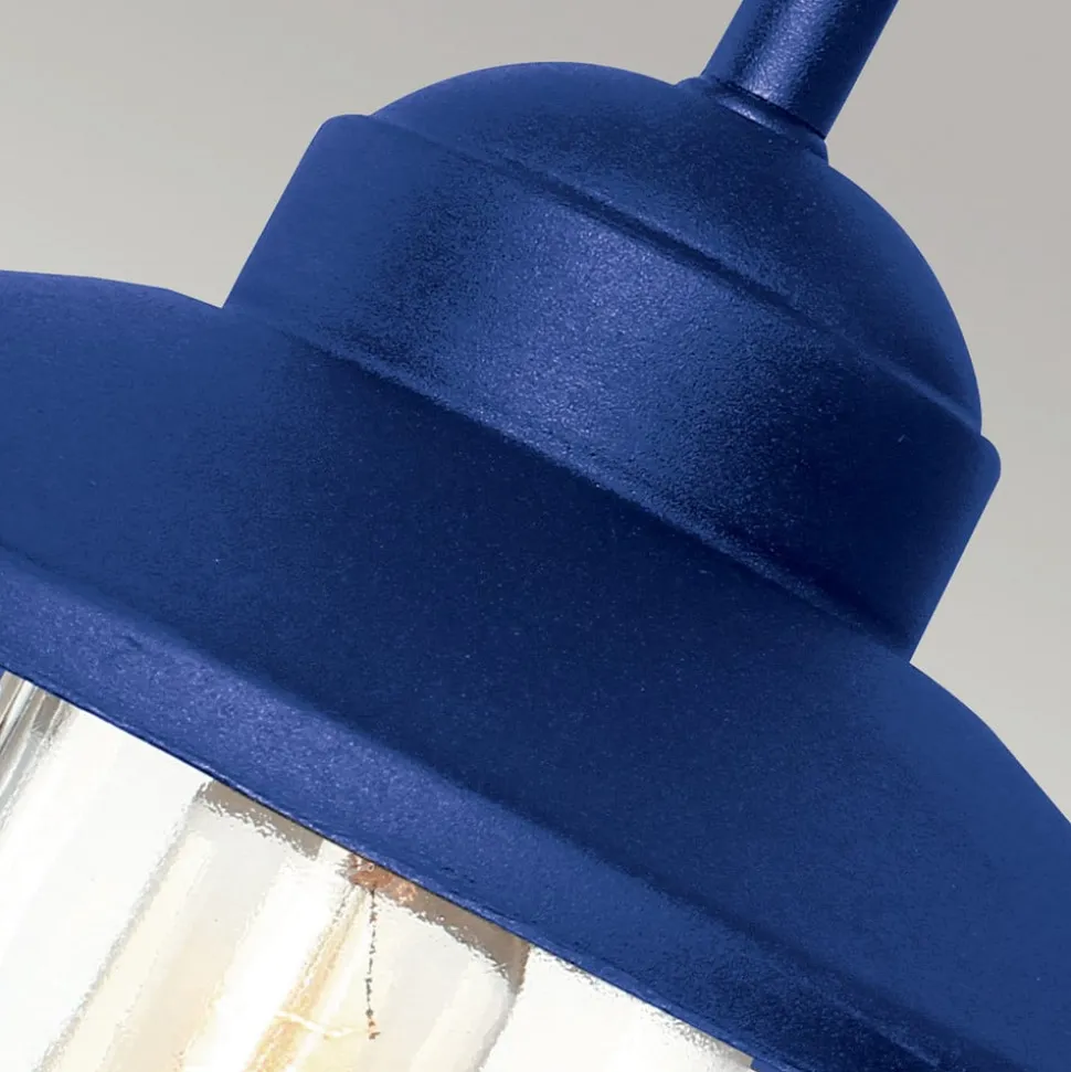 Udendørs væglampe Klampenborg, blå, lygte, stål