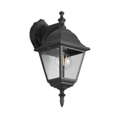 Udendørs væglampe Livenza, bundfatning, sort, aluminium