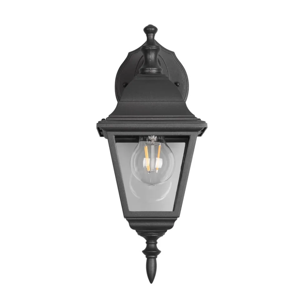 Udendørs væglampe Livenza, bundfatning, sort, aluminium