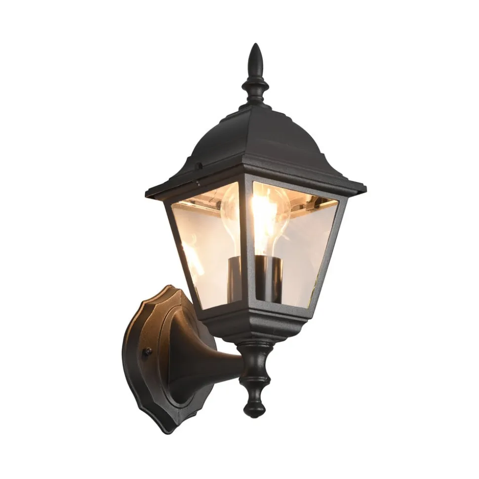 Udendørs væglampe Livenza, topfatning, sort, aluminium