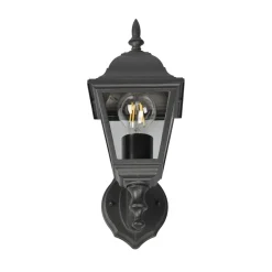 Udendørs væglampe Livenza, topfatning, sort, aluminium