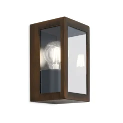 Udendørs væglampe Lumina, rust-sort, stål, glas, IP44