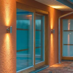 Udendørs væglampe Modena, stål, 2 lyskilder