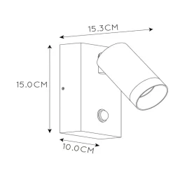Udendørs vægspot Taylor Sensor, 1 lyskilde sort