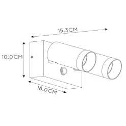 Udendørs vægspot Taylor Sensor, 2 lyskilder, hvid