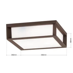 Udendørslampe Henry, corten, trykstøbt aluminium, E27, IP44