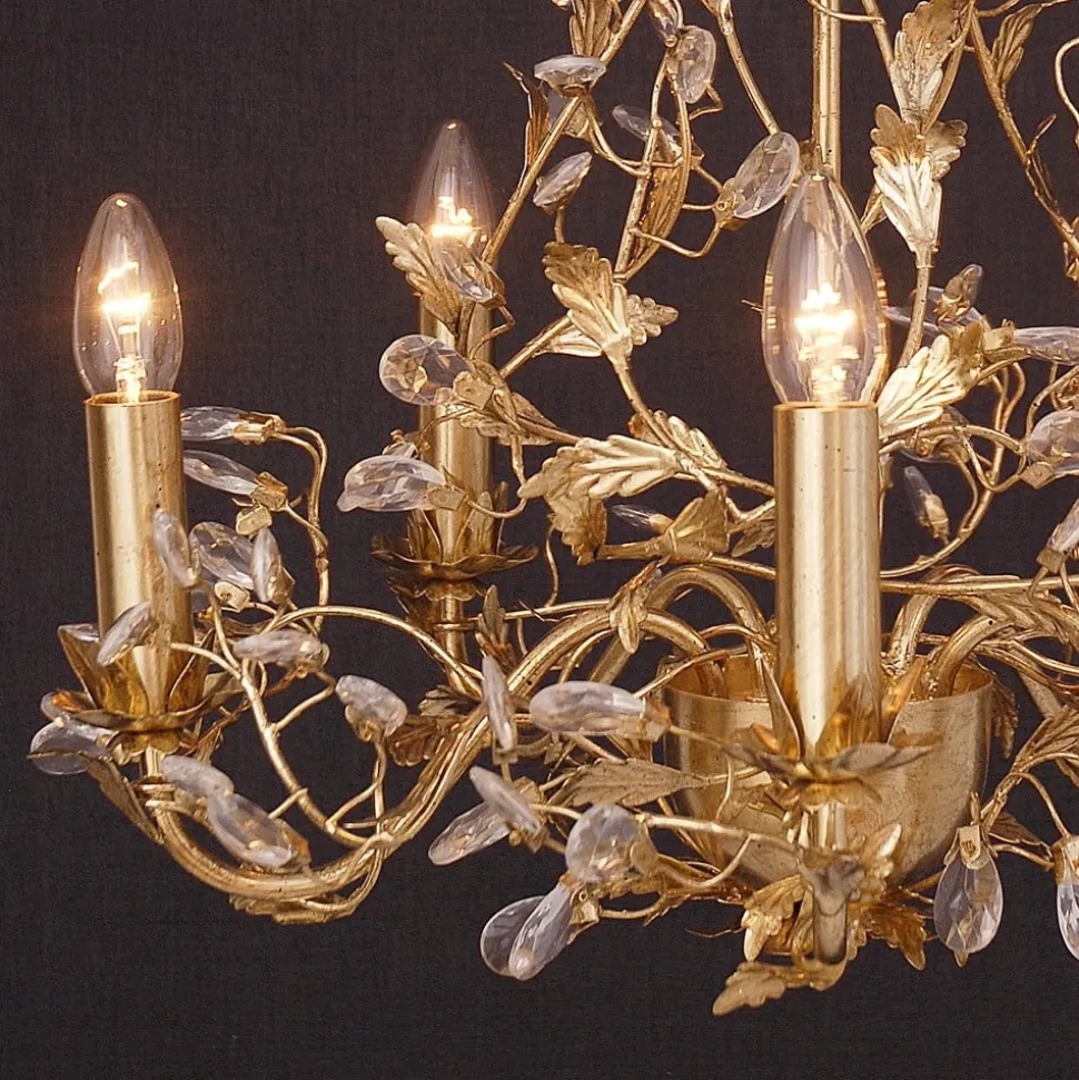 Udsøgt Buono lysekrone i guld med fem lys