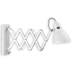 Udtrækkelig væglampe Kordian af metal, hvid