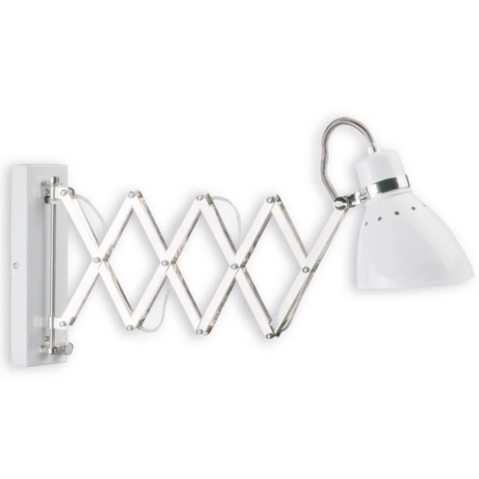 Udtrækkelig væglampe Kordian af metal, hvid