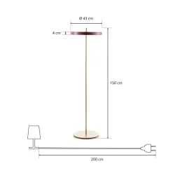UMAGE Asteria Floor LED-gulvlampe, rubinrød
