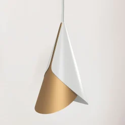 UMAGE Cornet hængelampe, hvid, messing