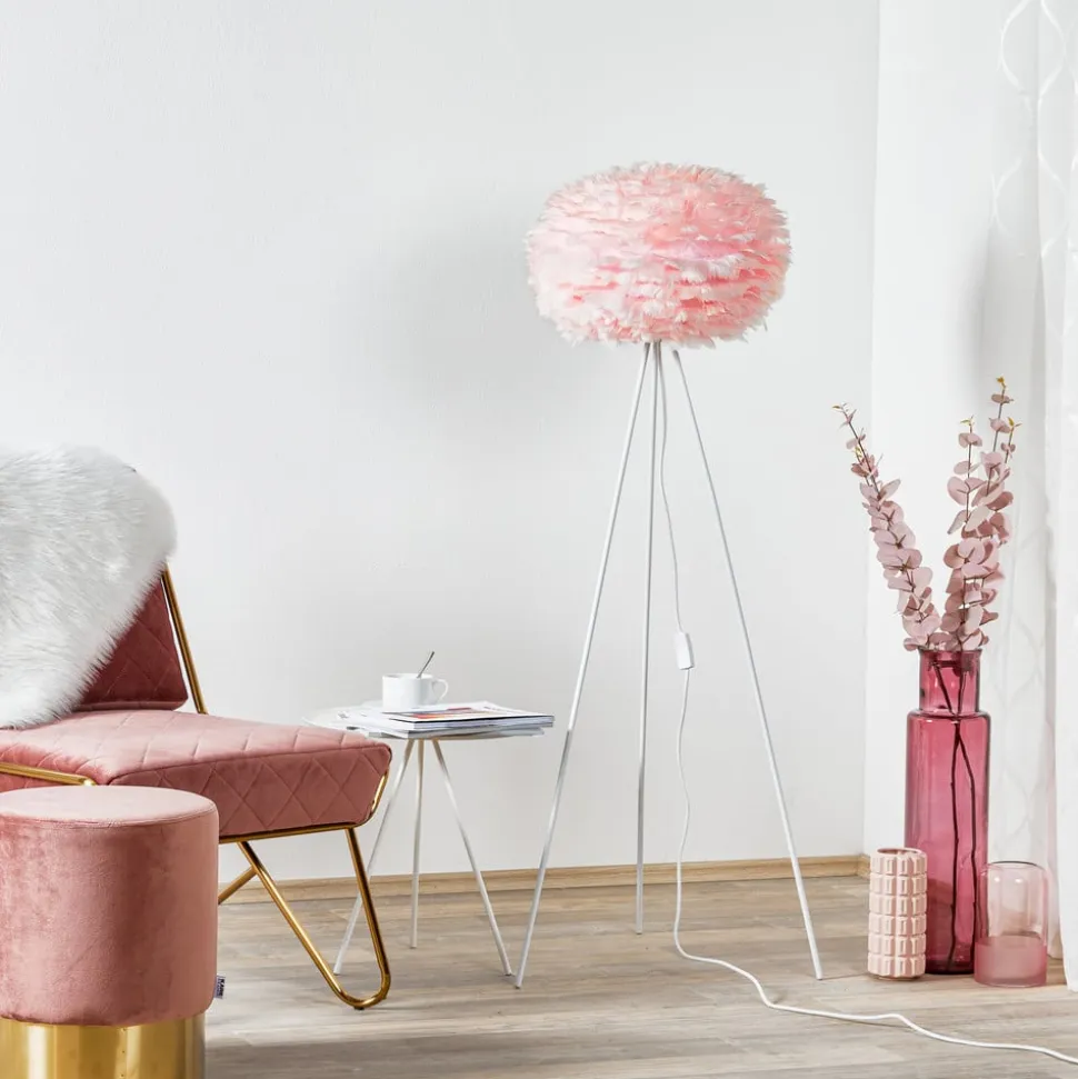 UMAGE Eos Medium gulvlampe rosa, hvid trefod