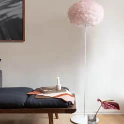 UMAGE Eos medium gulvlampe rosa hvidt stel