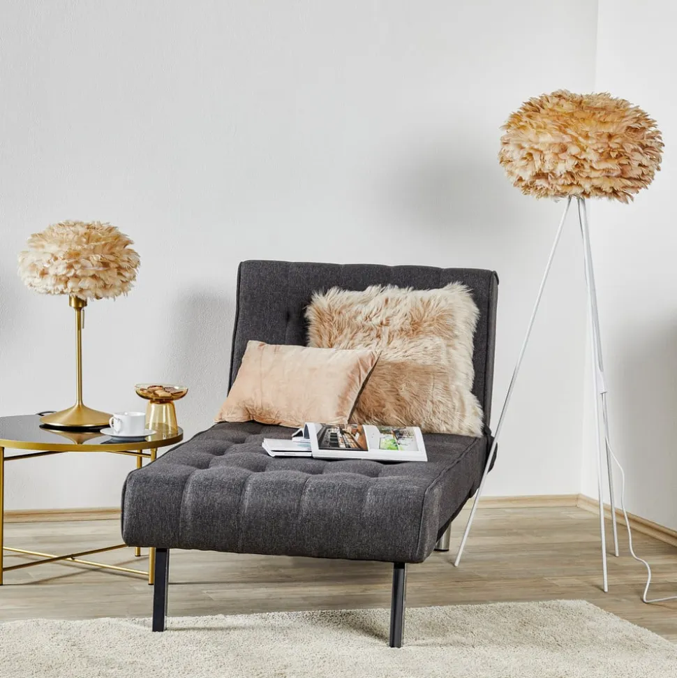 UMAGE Eos medium gulvlampe, tre ben, lysebrun