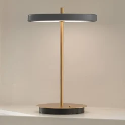 UMAGE LED-bordlampe med batteri Asteria Move antracit/messing 31 cm