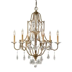 Valentina lysekrone, 6 lyskilder, bronze/krystal