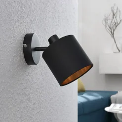 Vasilia væglampe i sort og guld, 1 lyskilde.