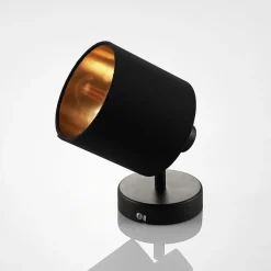 Vasilia væglampe i sort og guld, 1 lyskilde.