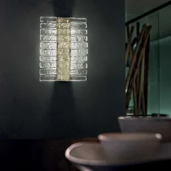 Vegas LED-væglampe, lodret, højde 38 cm, krystalglas