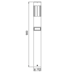 Vejlampe 475, stål, højde 90 cm, bevægelsessensor