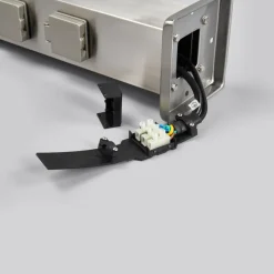 Vejlampe 400166, stål med 2 stikkontakter