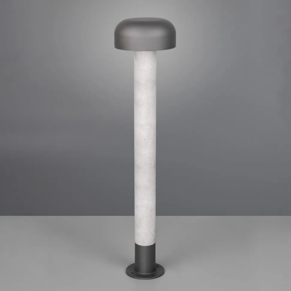 Vejlampe Fraser, grå/betonlook, aluminium, IP54, højde 84,5 cm