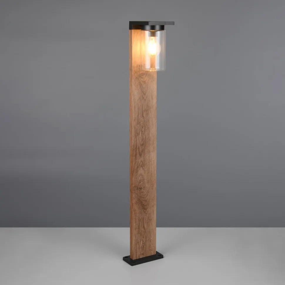 Vejlampen ARDILA, trælook, højde 100 cm, metal/glas IP44