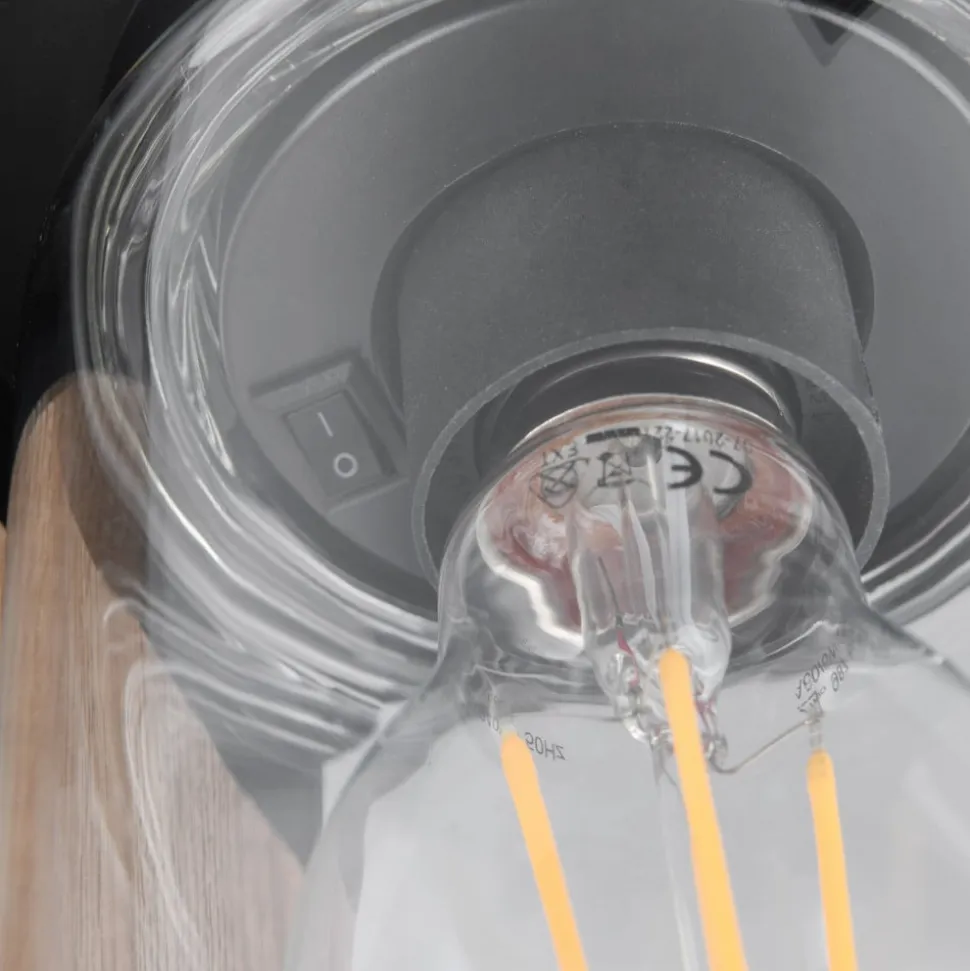 Vejlampen ARDILA, trælook, højde 100 cm, metal/glas IP44