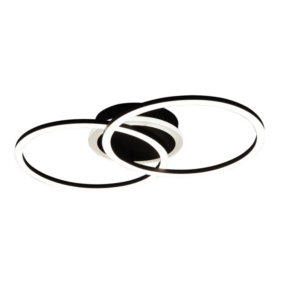 Venida LED-loftlampe i ring-design, sort