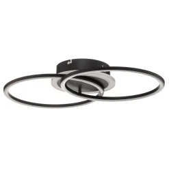 Venida LED-loftlampe i ring-design, sort