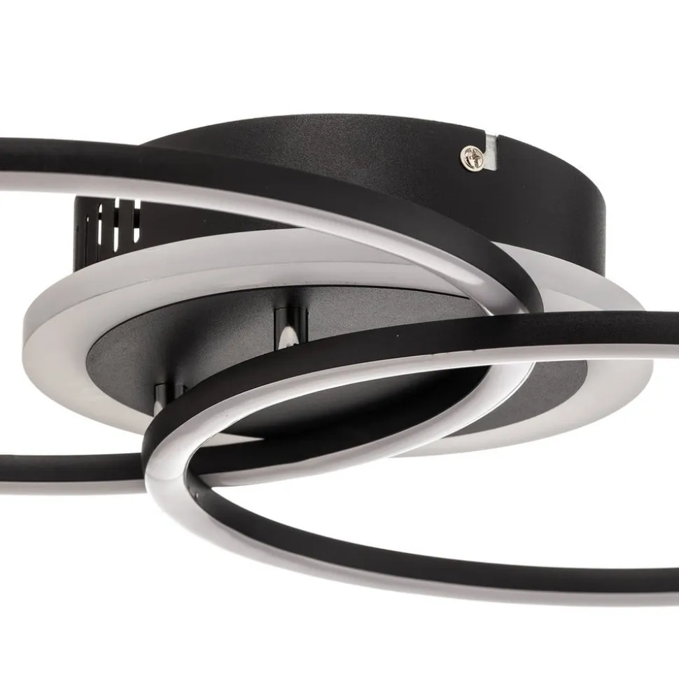 Venida LED-loftlampe i ring-design, sort