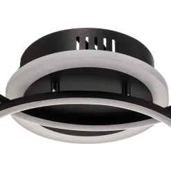 Venida LED-loftlampe i ring-design, sort