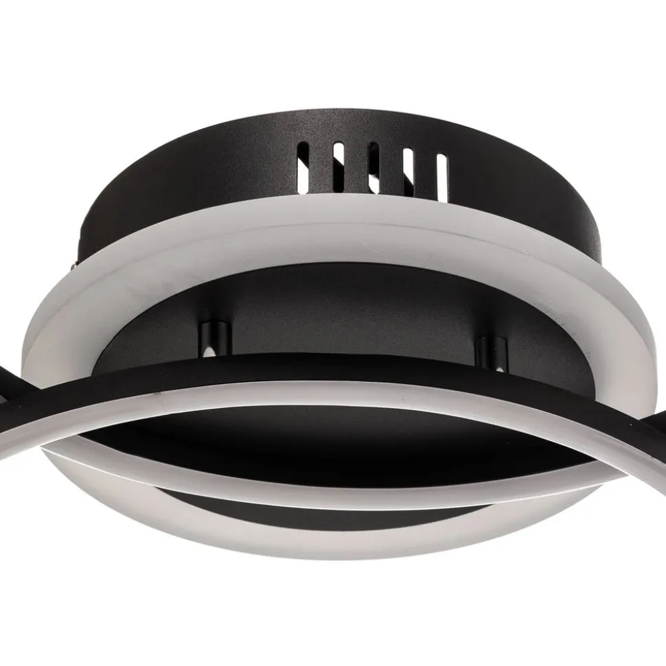 Venida LED-loftlampe i ring-design, sort