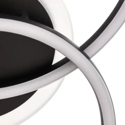 Venida LED-loftlampe i ring-design, sort
