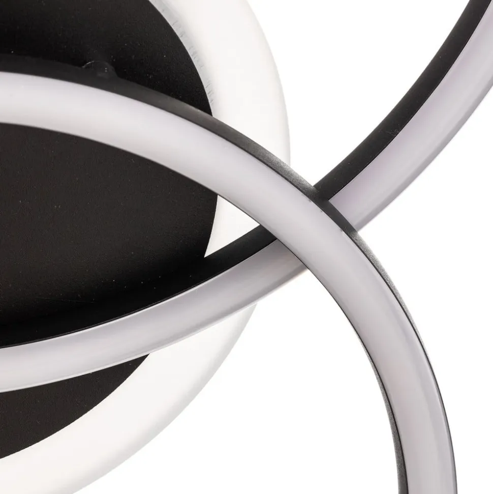 Venida LED-loftlampe i ring-design, sort