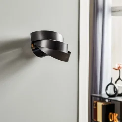 Vento væglampe, sort, E14, metal, 14 cm høj