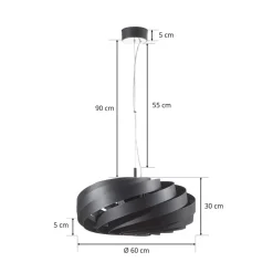 Vento-pendel, sort, Ø 60 cm, metal, E27