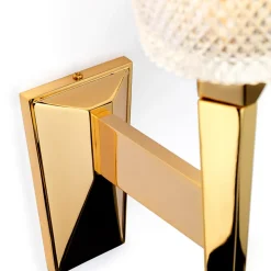 Verity LED-væglampe, IP44, poleret guld