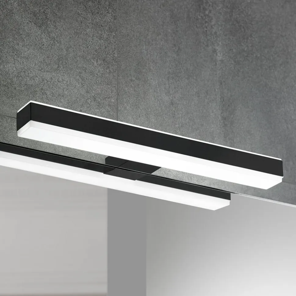 Veronica LED-spejllampe, bredde 30 cm, sort