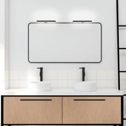 Veronica LED-spejllampe, bredde 30 cm, sort