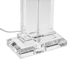 Veronique bordlampe, bred fod, hvid/krom