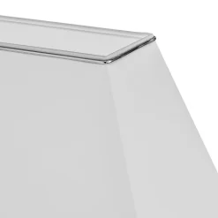 Veronique bordlampe, bred fod, hvid/krom