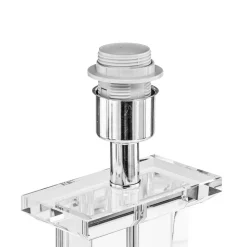 Veronique bordlampe, bred fod, hvid/krom