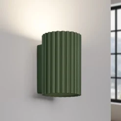 Væglampe ALORA, højde 10 cm, olivengrøn, metal, 1 x GU10